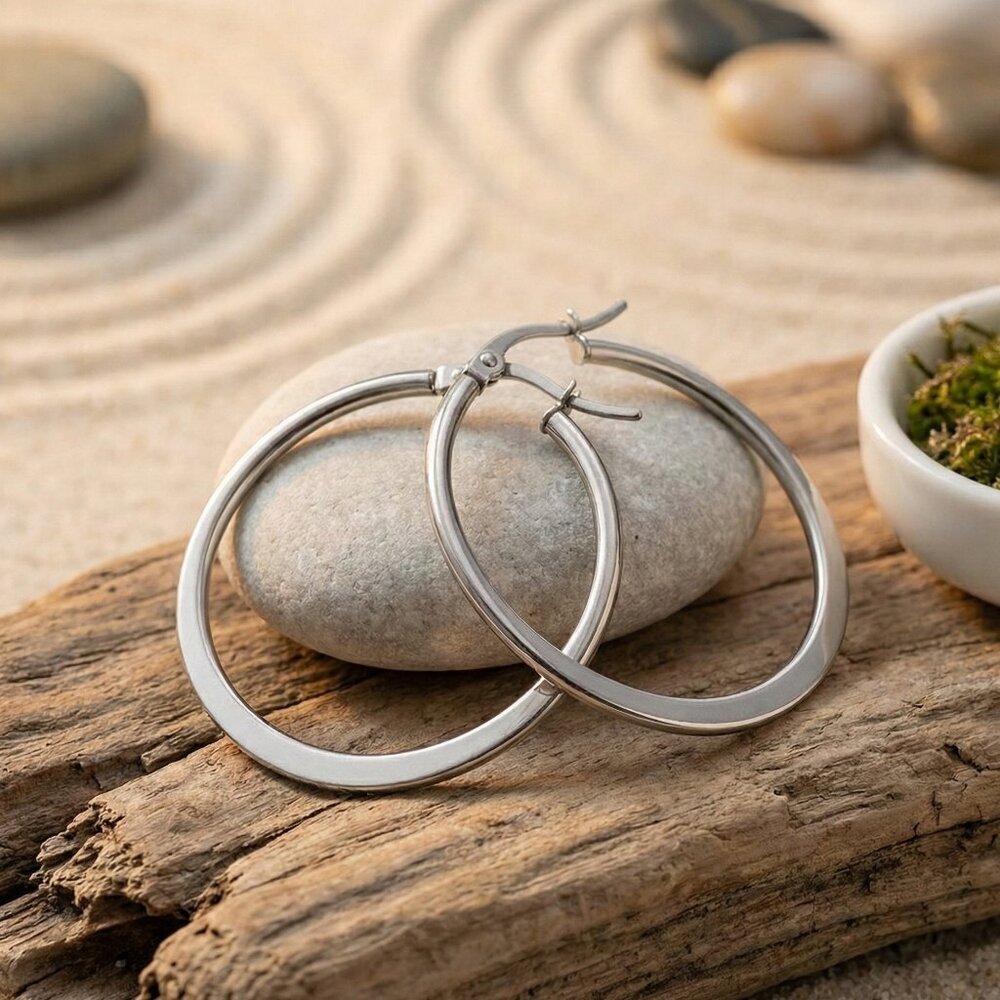 Minimalist 316L Stainless Steel Hoop Earrings | Trendy & Hypoallergenic Hoops